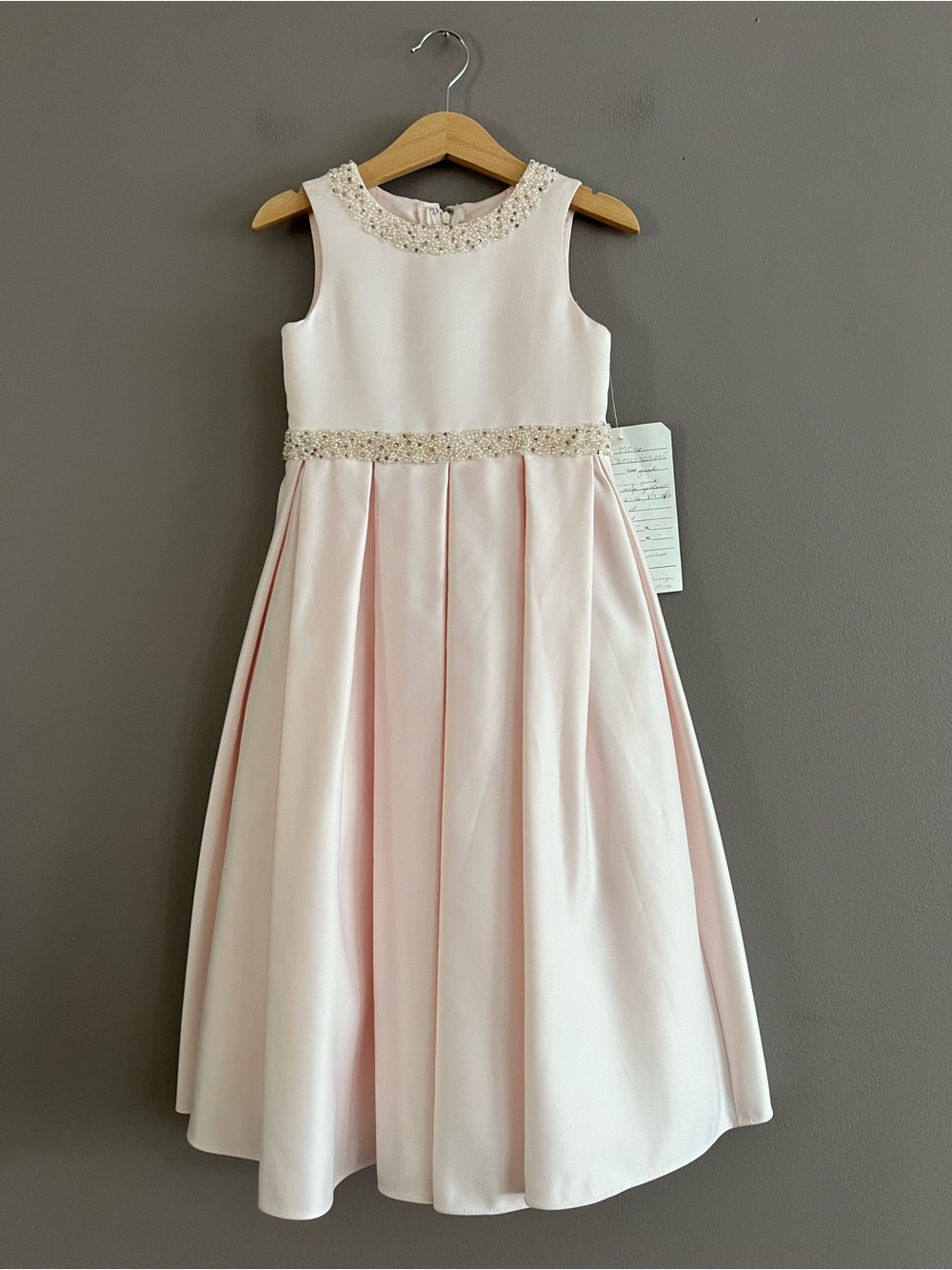 Cheri By Mon Cheri Flower Girl Formal Dress Size 3 Sleeveless Beaded A-Line